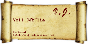 Voll Júlia névjegykártya